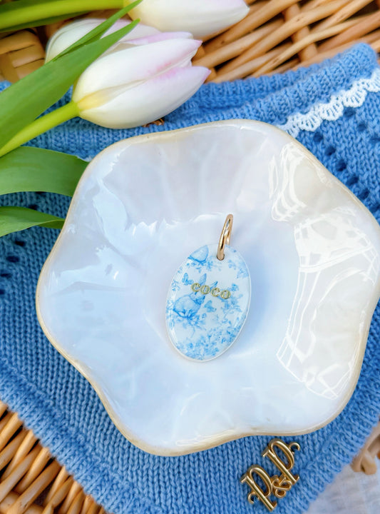 VINTAGE BUNNY- Clay Pet ID Tag