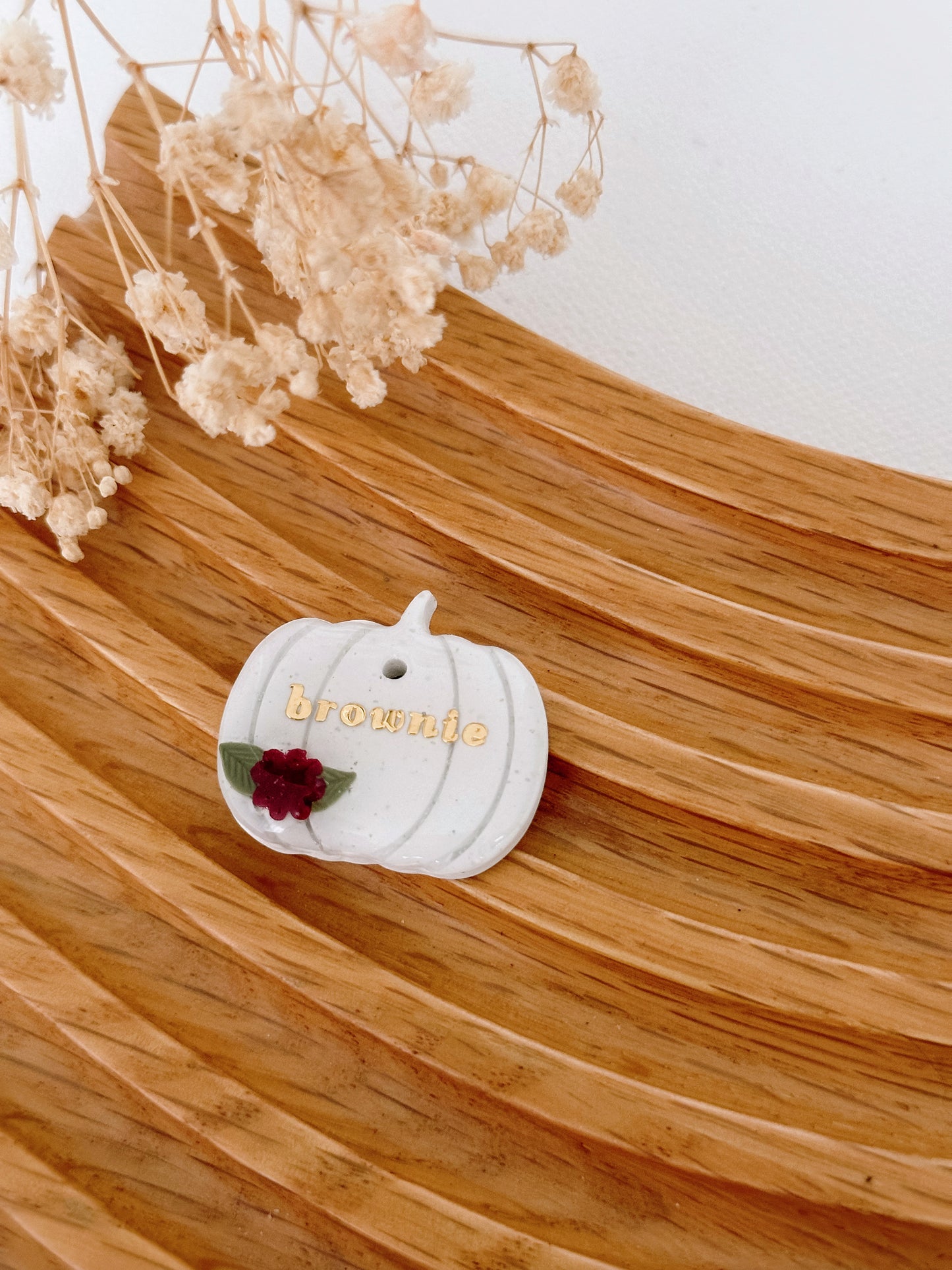 CUSTOM PUMPKIN- Clay Pet ID Tag