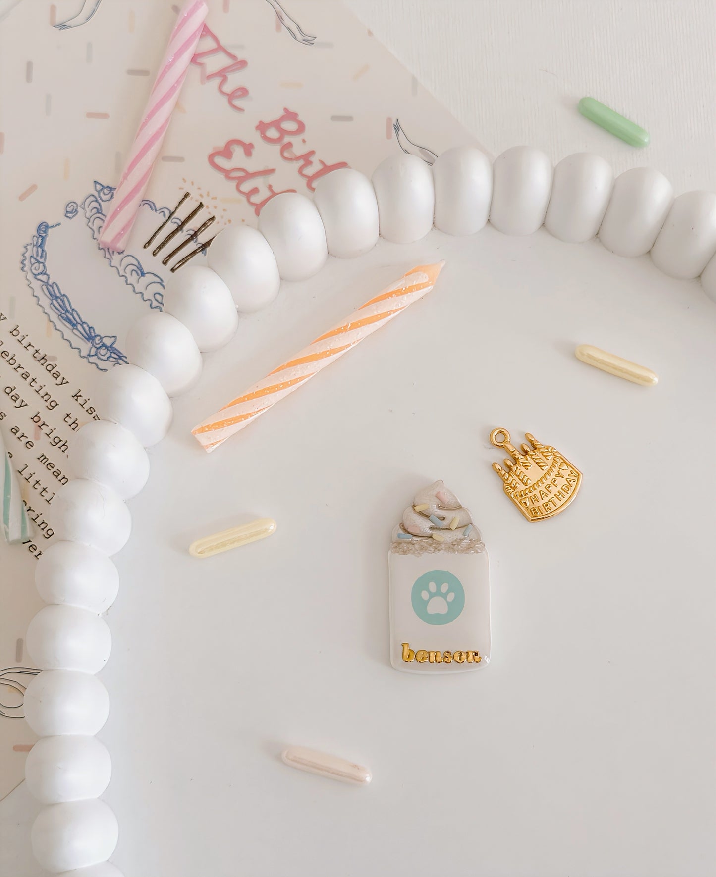 BIRTHDAY PUP CUP- Clay Pet ID Tag