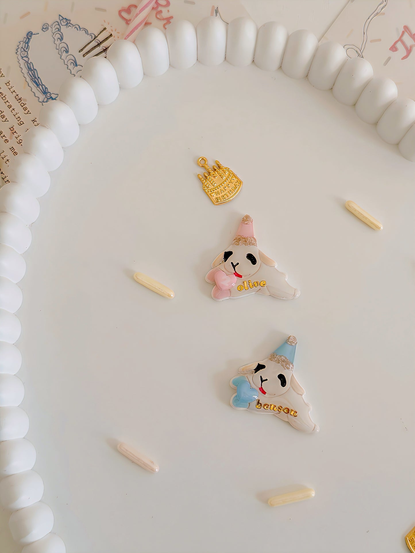 BIRTHDAY LAMBIE- Clay Pet ID Tag