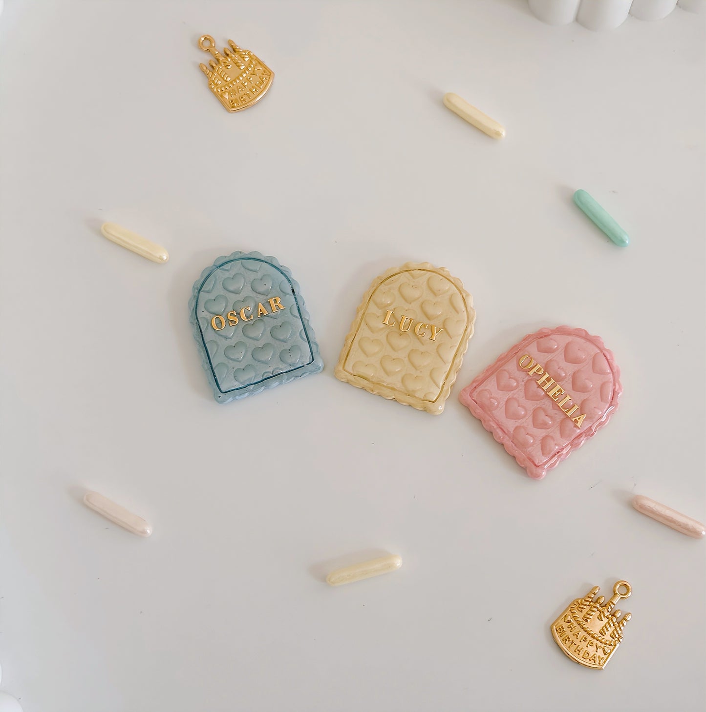 HEART BUBBLE ARCH- Clay Pet ID Tag