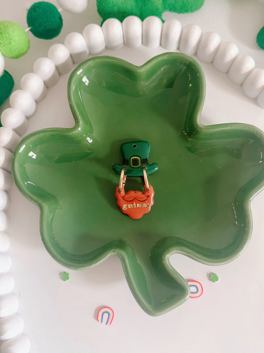 LUCKY LEPRECHAUN- Clay Pet ID Tag