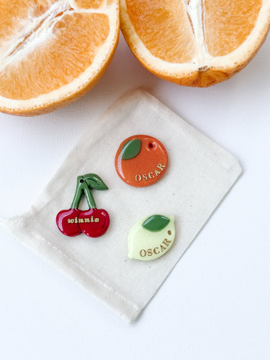 FRUIT- Clay Pet ID Tag