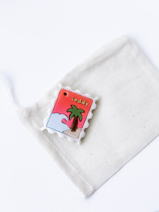 BEACH STAMP- Clay Pet ID Tag