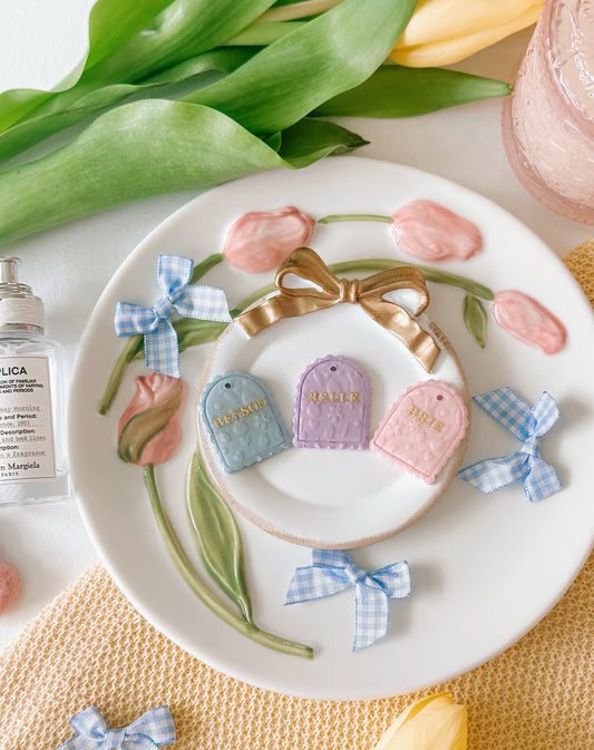EASTER BUBBLE ARCH- Clay Pet ID Tag