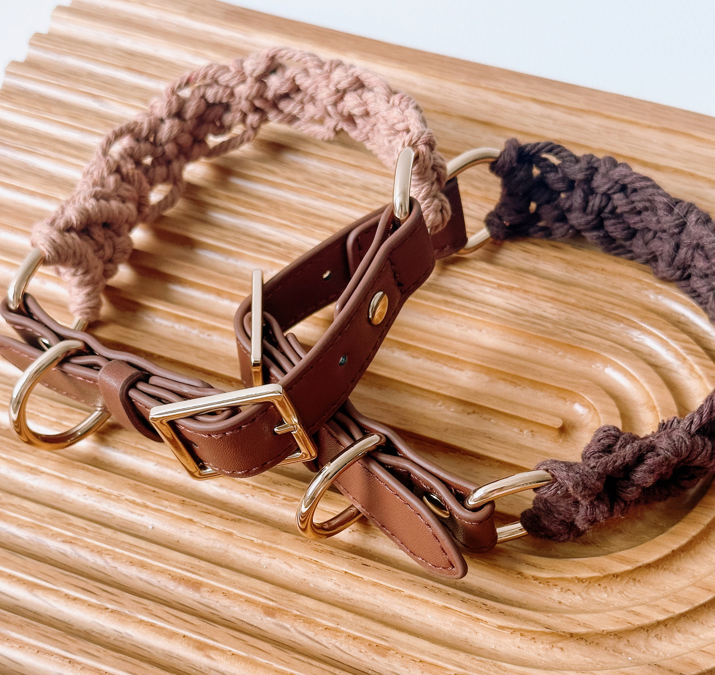 Braided Style Custom Color Macrame Collar (Vegan Leather )