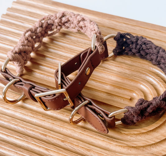 Braided Style Custom Color Macrame Collar (Vegan Leather )