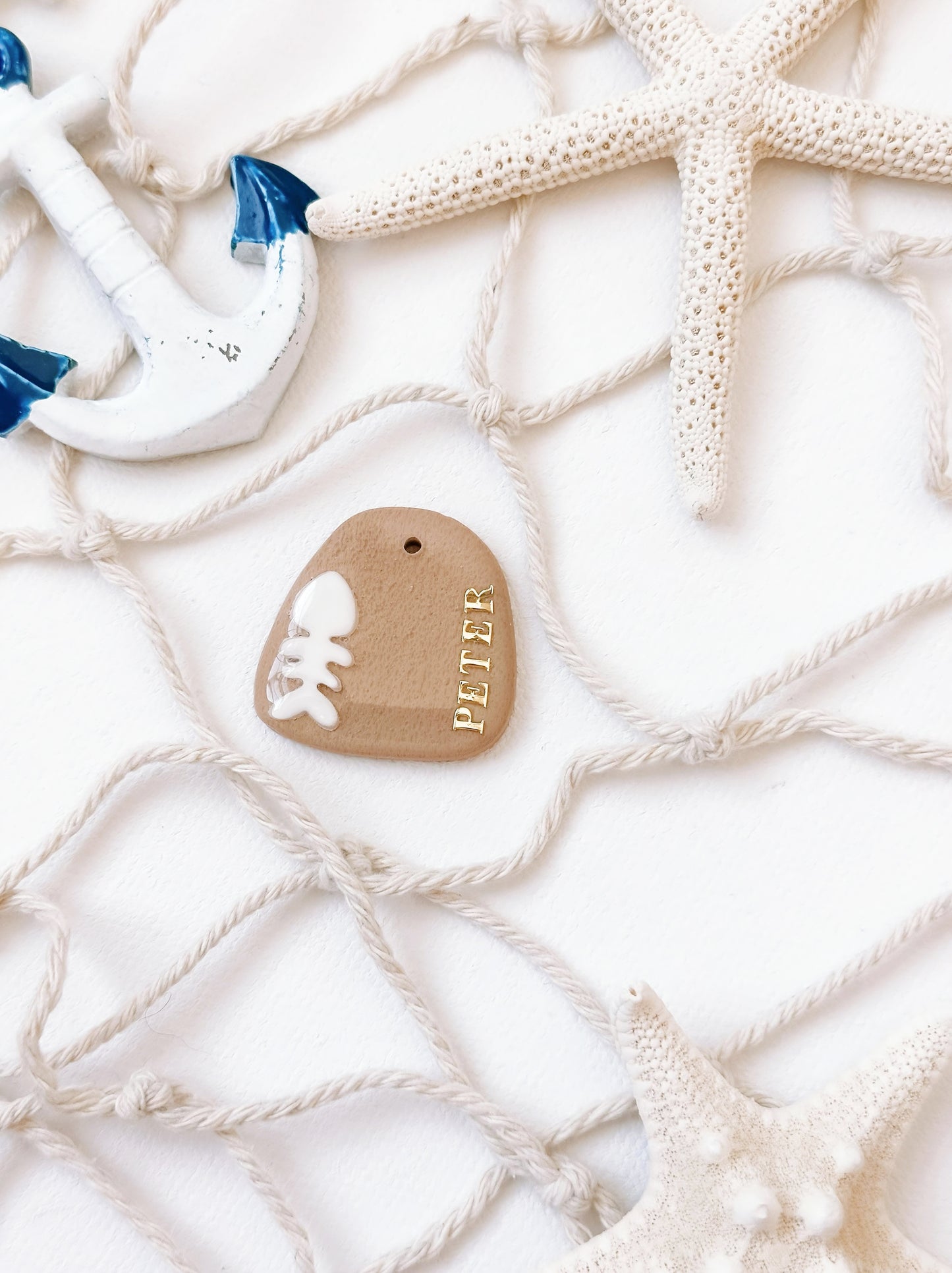 FISHY BONE - Clay Pet ID Tag
