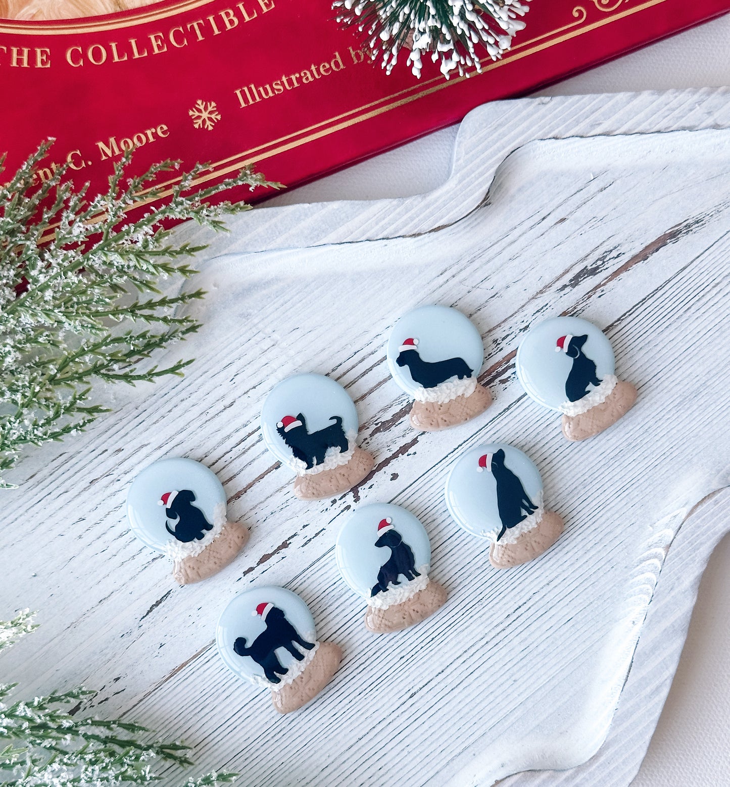 CUSTOM DOG SNOW GLOBE- Clay Pet ID Tag