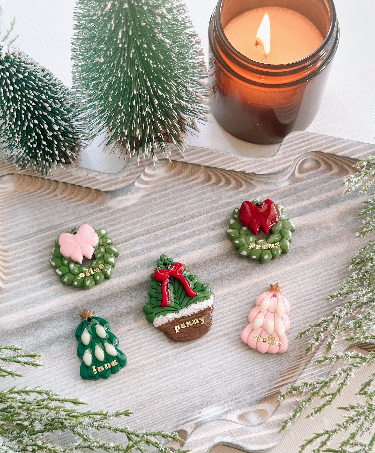 DECK THE HALLS- Clay Pet ID Tags (multiple options)