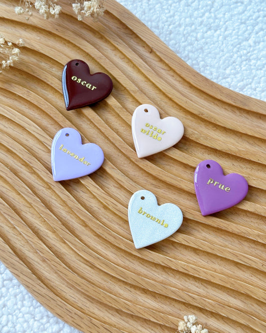 CUSTOM HEARTS - Clay Pet ID Tag