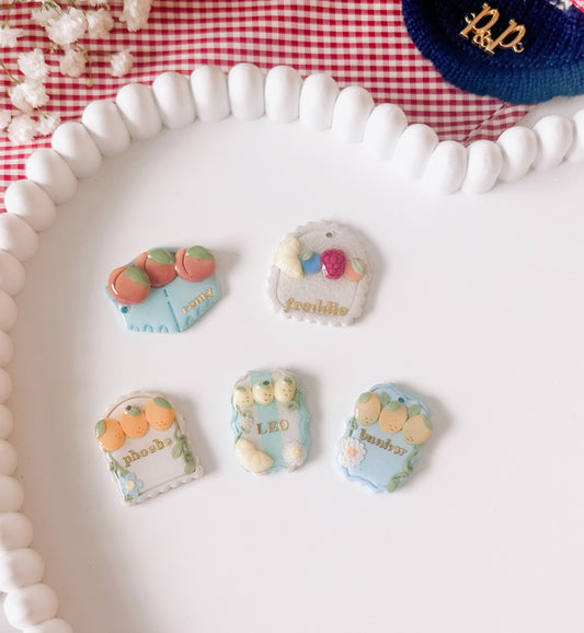 MARKET FRUIT- Clay Pet ID Tag