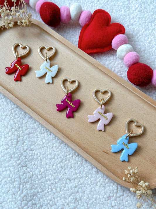 LOVE ME BOW- Clay Pet ID Tag